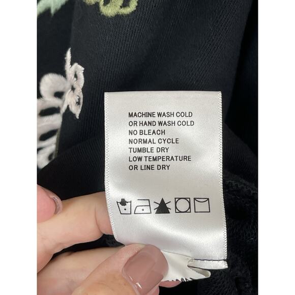 Driftwood Women’s Large Nightblooms Black with Multicolor Embroidery Sweatshirt - Picture 9 of 11